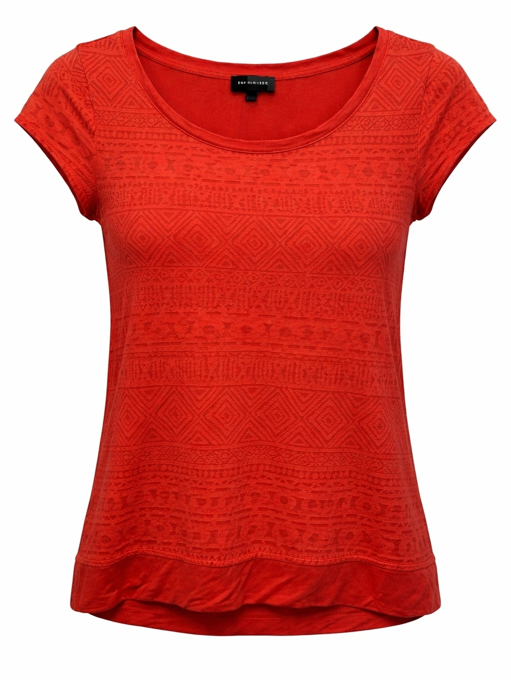 Vintage 90s The Limited Orange Tribal Aztec Burnout Print Cotton Tshirt S